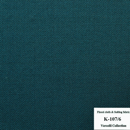 K-107/6 Vercelli CVM - Vải Suit 95% Wool - Xanh rêu Trơn